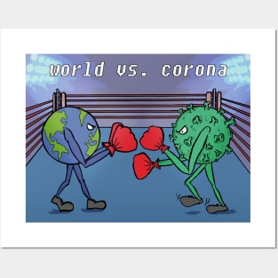 world vs corona Posters and Art